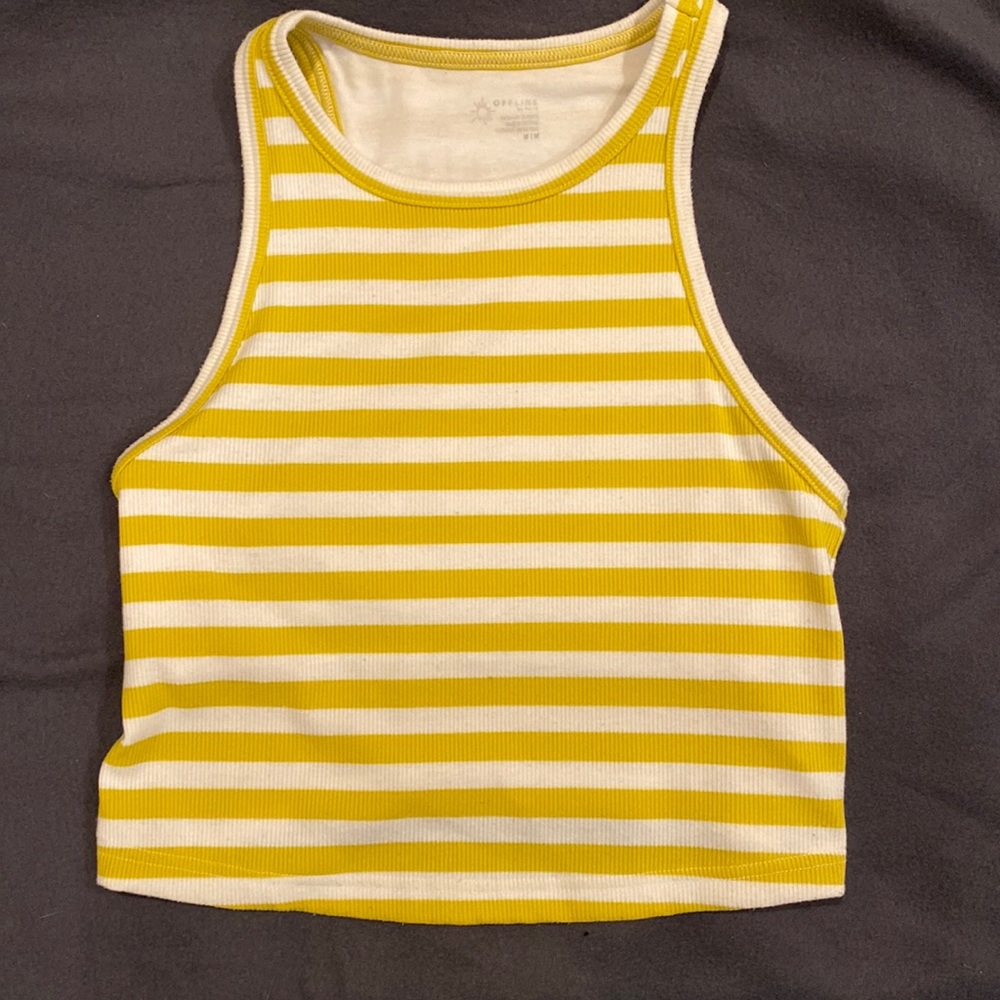 Cropped stripes offline aerie tank